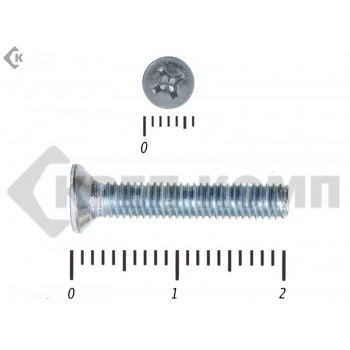 Винт потайной,цинк DIN965 3х20 Средняя фасовка (1800шт) Prokrep