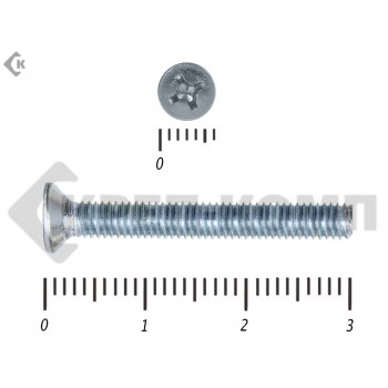Винт потайной,цинк DIN965 3х30 Средняя фасовка (1200шт) Prokrep