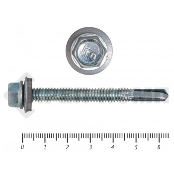 Саморез кровельный, с увеличенным сверлом PT-5 15мм, 6,3х64 К Prokrep Средняя фасовка (100шт) Prokrep