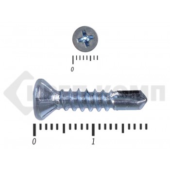 Саморез потай, цинк 3.9 х 19 сверло, DIN 7504P (20000шт) Prokrep
