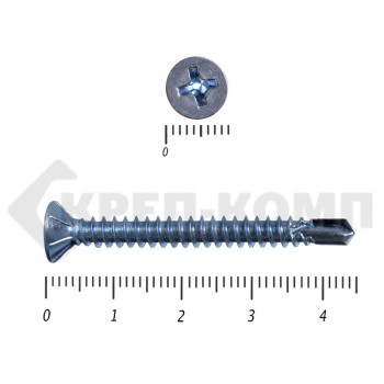 Саморез потай, цинк 4.8 x 45 сверло, DIN 7504P (5000шт) Prokrep