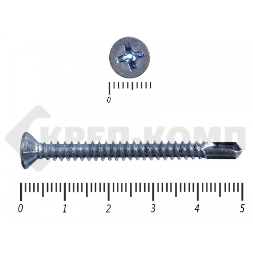 Саморез потай, цинк 4.8 x 50 сверло, DIN 7504P (4000шт) Prokrep Саморез потай, цинк 4.8 x 50 сверло, DIN 7504P (4000шт) Prokrep