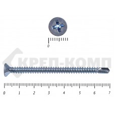 Саморез потай, цинк 4.8 x 70 сверло, DIN 7504P (2500шт) Prokrep