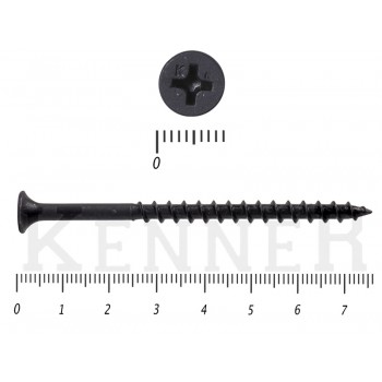 Саморез черный по дереву усиленный Kn KENNER 4,2х76 Средняя фасовка (1кг/200) KENNER