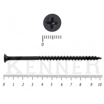 Саморез черный по дереву усиленный Kn KENNER 4,8х102 Средняя фасовка (1кг/125) KENNER