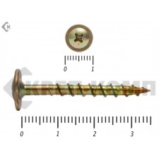 Саморезы с прессшайбой по дереву, Wood-Plate 3.8х35 мм, желтый цинк, HIMTEX (50 шт) HIMTEX