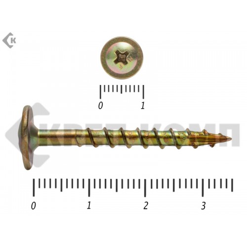 Саморезы с прессшайбой по дереву, Wood-Plate 3.8х35 мм, желтый цинк, HIMTEX (50 шт) HIMTEX Саморезы с прессшайбой по дереву, Wood-Plate 3.8х35 мм, желтый цинк, HIMTEX (50 шт) HIMTEX