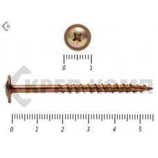 Саморезы с прессшайбой по дереву, Wood-Plate 4х55 мм, желтый цинк, HIMTEX (25шт) HIMTEX
