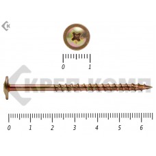 Саморезы с прессшайбой по дереву, Wood-Plate 4х65 мм, желтый цинк, HIMTEX (25шт) HIMTEX