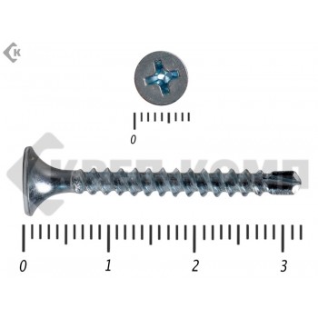 Саморез потай сверло цинк 3,5х32 Малая фасовка (100шт) Prokrep