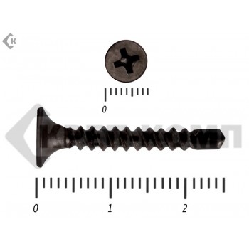 Саморез потай сверло, черный 3,5х25 Малая фасовка (100шт) Prokrep