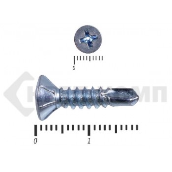 Саморез потай, цинк 4.8 x 19 сверло, DIN 7504P Средняя фасовка (1000шт) Prokrep