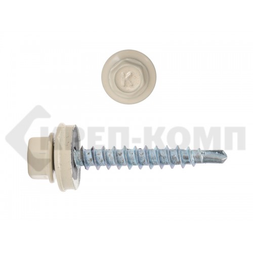 Саморез кровельный 4,8х35 RAL1015, светлая слоновая кость K Prokrep Средняя фасовка (250шт) Prokrep Саморез кровельный 4,8х35 RAL1015, светлая слоновая кость K Prokrep Средняя фасовка (250шт) Prokrep