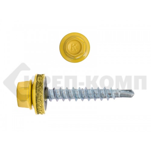 Саморез кровельный 4,8х35 RAL1018, жёлтый K Prokrep Средняя фасовка (250шт) Prokrep Саморез кровельный 4,8х35 RAL1018, жёлтый K Prokrep Средняя фасовка (250шт) Prokrep