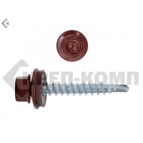 Саморез кровельный 4,8х35 RAL3009, оксидно-красный K Prokrep Средняя фасовка (250шт) Prokrep Саморез кровельный 4,8х35 RAL3009, оксидно-красный K Prokrep Средняя фасовка (250шт) Prokrep