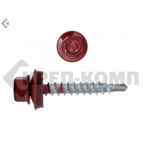 Саморез кровельный 4,8х35 RAL3011, красно-коричневый K Prokrep Средняя фасовка (250шт) Prokrep Саморез кровельный 4,8х35 RAL3011, красно-коричневый K Prokrep Средняя фасовка (250шт) Prokrep