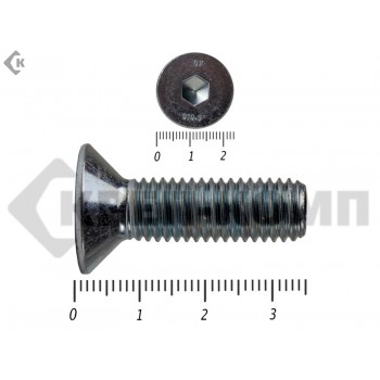 Винт потайной с внутр. шестигр., полная резьба, цинк DIN 7991 12х35 пр.10,9 Фасовка МОСКРЕП(50шт) Prokrep