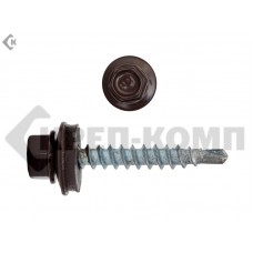 Саморез кровельный 4,8х35 RAL8017, тёмно-коричневый К Prokrep Средняя фасовка (250шт) Prokrep