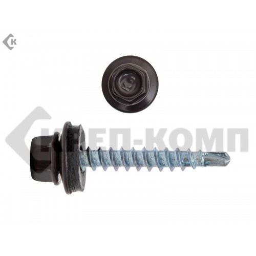 Саморез кровельный 4,8х35 RAL8019, серо-коричневый К Prokrep Средняя фасовка (250шт) Prokrep Саморез кровельный 4,8х35 RAL8019, серо-коричневый К Prokrep Средняя фасовка (250шт) Prokrep