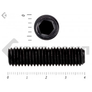 Винт установочный с внутр.шестигранником DIN 913 6х40 пр.12.9 тупой конец, черный МОСКРЕП (100шт.) Prokrep