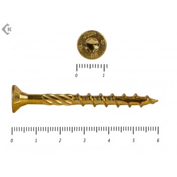 Саморезы Конструкционные, потай Torx, желтый цинк6.0х 60 мм ПРОФИ HIMTEX (200 шт) HIMTEX