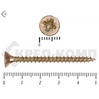 Саморез желтый цинк POZY 4,5х50 Малая фасовка (40шт) Prokrep