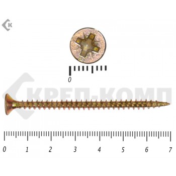 Саморез желтый цинк POZY 4,5х70 Малая фасовка (20шт) Prokrep