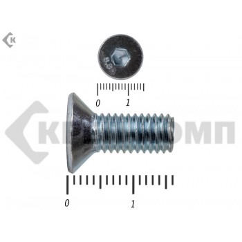 Винт потайной с внутр. шестигр., полная резьба, цинк DIN 7991 8х 16 пр.8.8 (200шт) Prokrep
