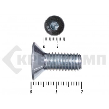 Винт потайной с внутр. шестигр., полная резьба, цинк DIN 7991 8х 20 пр.8.8 (200шт) Prokrep