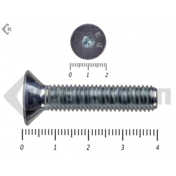 Винт потайной с внутр. шестигр., полная резьба, цинк DIN 7991 10х40 пр.8.8 (50шт) Prokrep
