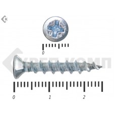 Шуруп оконный, крупная резьба, Белый цинк 4,1х25 Kn Малая фасовка (50шт) KENNER
