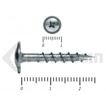 Саморезы с прессшайбой по дереву, Wood-Plate 4х25 мм, БЕЛЫЙ ЦИНК, Prokrep (1000 шт) Prokrep
