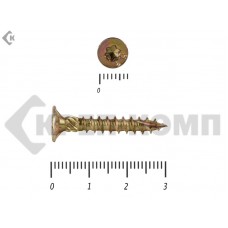 Саморезы Конструкционные, потай Torx, желтый цинк3.5х 30 мм ПРОФИ HIMTEX (50 шт) HIMTEX