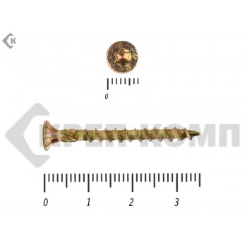 Саморезы Конструкционные, потай Torx, желтый цинк3.5х 35 мм ПРОФИ HIMTEX (50 шт) HIMTEX