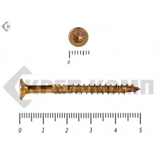 Саморезы Конструкционные, потай Torx, желтый цинк3.5х 50 мм ПРОФИ HIMTEX (50 шт) HIMTEX
