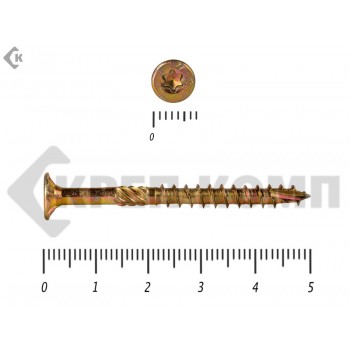 Саморезы Конструкционные, потай Torx, желтый цинк3.5х 50 мм ПРОФИ HIMTEX (50 шт) HIMTEX