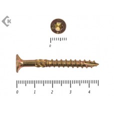 Саморезы Конструкционные, потай Torx, желтый цинк4.0х 45 мм ПРОФИ HIMTEX (20 шт) HIMTEX