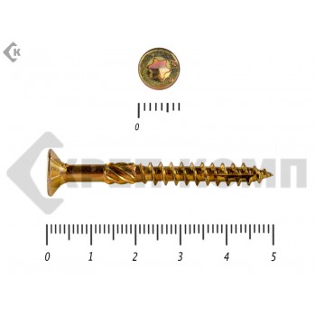 Саморезы Конструкционные, потай Torx, желтый цинк4.0х 50 мм ПРОФИ HIMTEX (20 шт) HIMTEX