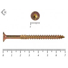 Саморезы Конструкционные, потай Torx, желтый цинк4.0х 70 мм ПРОФИ HIMTEX (20 шт) HIMTEX
