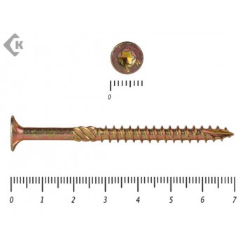 Саморезы Конструкционные, потай Torx, желтый цинк4.0х 70 мм ПРОФИ HIMTEX (20 шт) HIMTEX