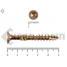 Саморезы Конструкционные, потай Torx, желтый цинк4.5х 50 мм ПРОФИ HIMTEX (20 шт) HIMTEX