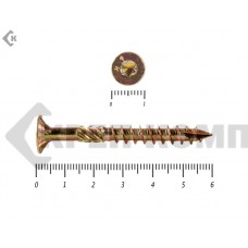 Саморезы Конструкционные, потай Torx, желтый цинк5.0х 60 мм ПРОФИ HIMTEX (20 шт) HIMTEX