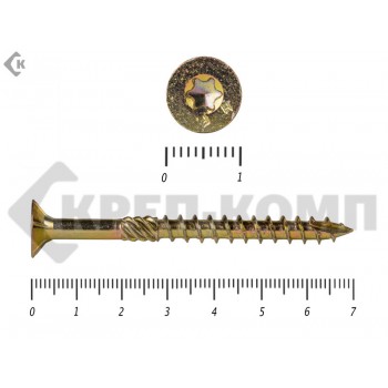 Саморезы Конструкционные, потай Torx, желтый цинк5.0х 70 мм ПРОФИ HIMTEX (20 шт) HIMTEX