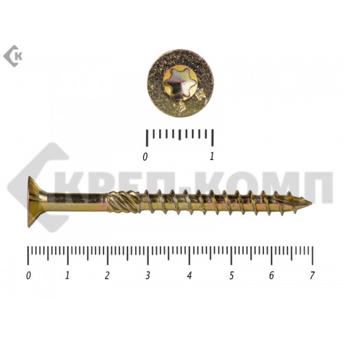 Саморезы Конструкционные, потай Torx, желтый цинк5.0х 70 мм ПРОФИ HIMTEX (20 шт) HIMTEX Саморезы Конструкционные, потай Torx, желтый цинк5.0х 70 мм ПРОФИ HIMTEX (20 шт) HIMTEX