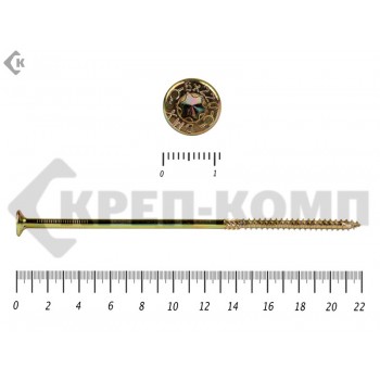 Саморезы Конструкционные, потай Torx, желтый цинк6.0х220 мм Prokrep (100 шт) Prokrep