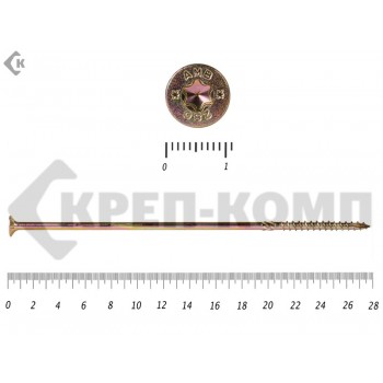 Саморезы Конструкционные, потай Torx, желтый цинк6.0х280 мм Prokrep (50 шт) Prokrep