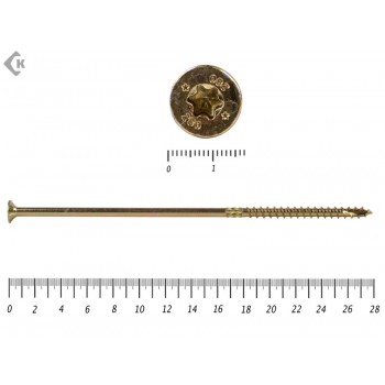Саморезы Конструкционные, потай Torx, желтый цинк8.0х280 мм Prokrep (50 шт) Prokrep