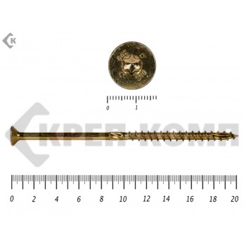 Саморезы Конструкционные, потай Torx, желтый цинк10х200 мм Prokrep (50 шт) Prokrep