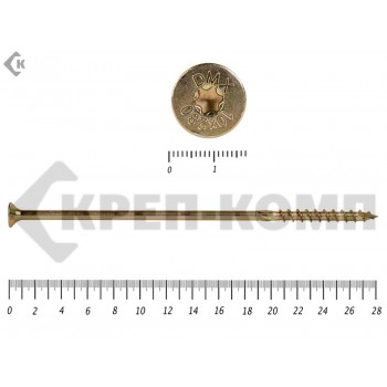 Саморезы Конструкционные, потай Torx, желтый цинк10х280 мм Prokrep (25 шт) Prokrep