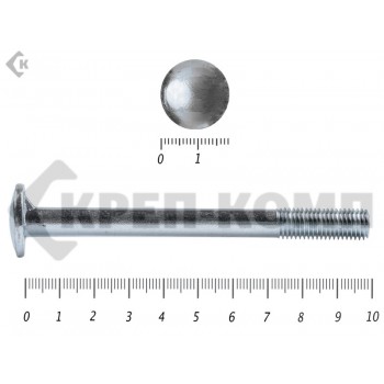 Болт мебельный, цинк DIN607 с усом 8х100 пр.4,8 Фасовка МОСКРЕП (40шт) МОСКРЕП